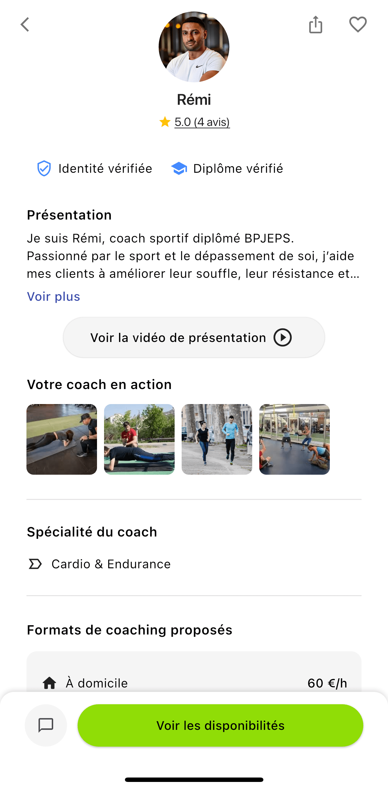 Profil coach