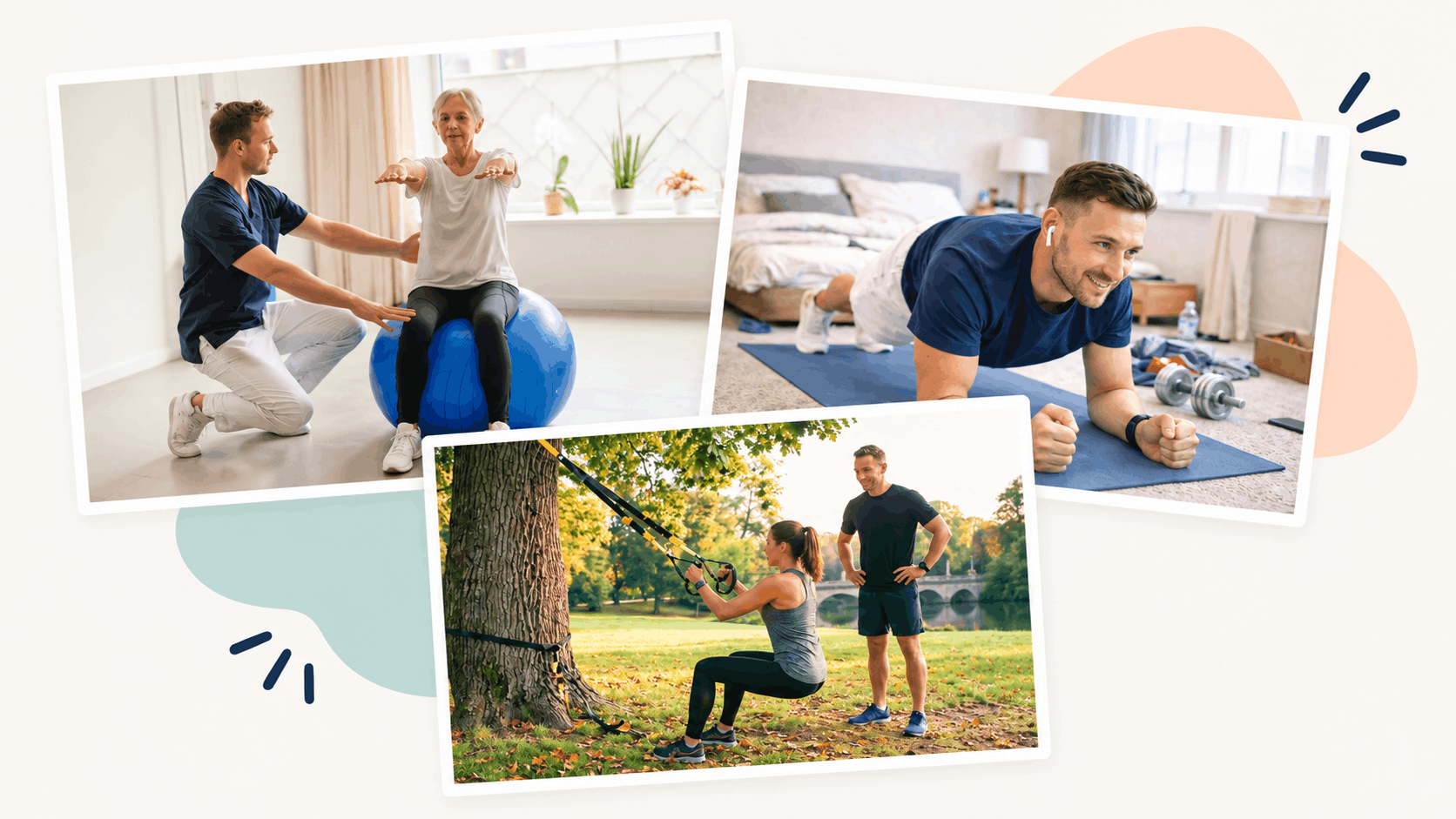 Séance de coaching sportif à domicile, en extérieur et en visio